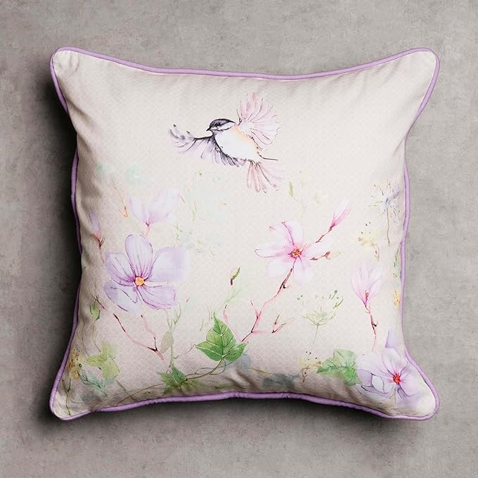 Maison d' Hermine Decorative Pillow Covers 20x20 Inch Square 100% Cotton Throw Pillow Covers with Invisible Zipper Cushion Case for Living Room Couch, Chair, Sofas, Bedroom, Home (Magnolia Mornings)