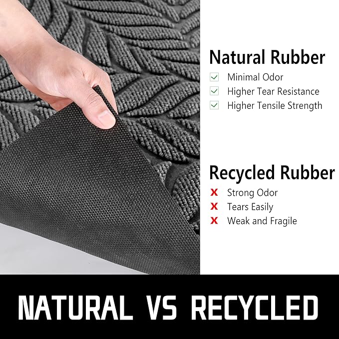 Yimobra Front Door Mat Outdoor Indoor, 47x32 All-Season Waterproof Welcome Matt, All-Weather Outside Entrance Mat, Non-Slip Patio Porch Doormat, Low Profile, Fade Resistant, Grey