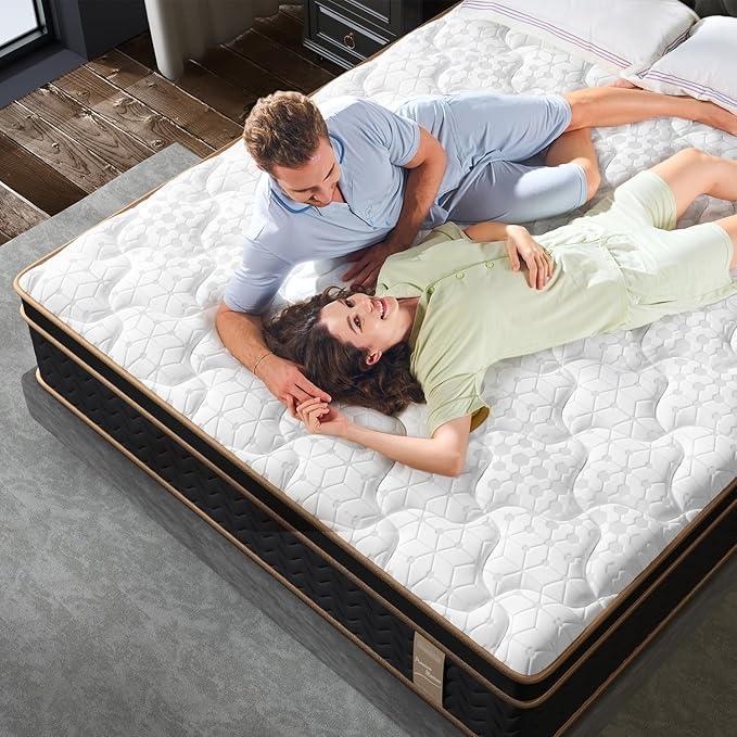 King Mattress 14 Inch, Cooling Hybrid Bed in a Box, Individual Pocket Springs, Motion Isolation, Targeted Hip/Shoulder/Lumbar Support, Fiberglass-Free, Ergonomic Zones, 365-Night Trial, CertiPUR-US