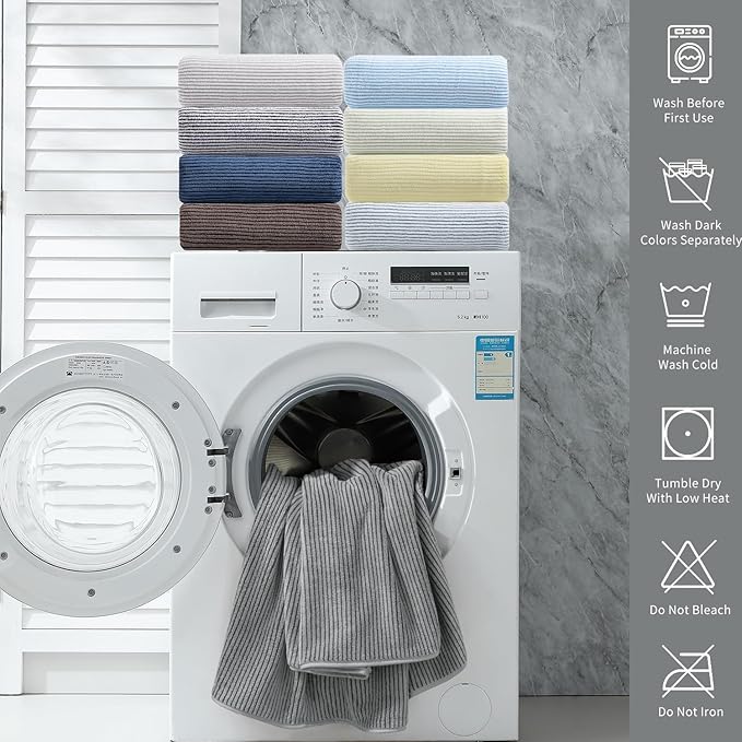 4 Piece Bath Towel Set 35"x70"Oversized Bath Towel for Bathroom Ultra Soft Fluffy Extra Large Bath Sheet Luxury Premium Bathroom Towel Highly Absorbent Quick Dry Shower Towel for Hotel Spa,Dark Grey