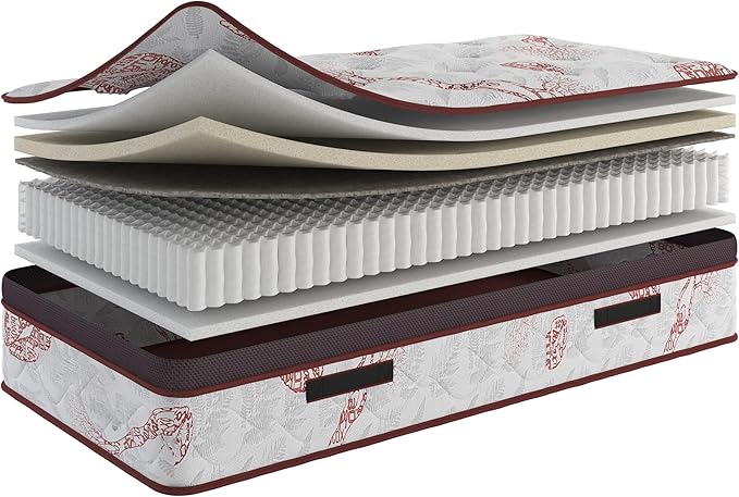 Sweet Home Stores Aura 13" Twin Hybrid Mattress – Medium Firm Feel, Memory Foam Comfort Layer, CertiPUR-US® Certified, Fiberglass-Free, Made in USA, Premium Bed in a Box for Restful Sleep