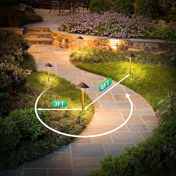 ZZXX Low Voltage Pathway Lights 5W LED Landscape Lights Low Voltage 2700K 12-24V Landscape Lighting Cast-Aluminum Waterproof Landscape Path Lights for Yard Garden Pathway Walkway,8 Pack