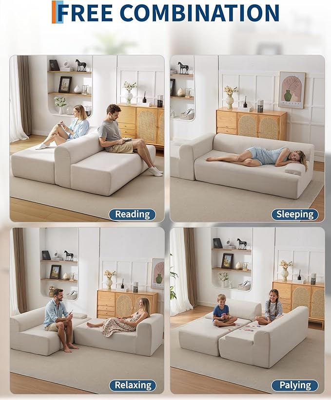 108" Sectional Couches for Living Room, Modular Sectional Sofa with L-Shape Chaise,Ultra Soft Corduroy L Shaped Couch Bed,Perfect Comfy Couches for Living Room, No Assembly Required, Beige