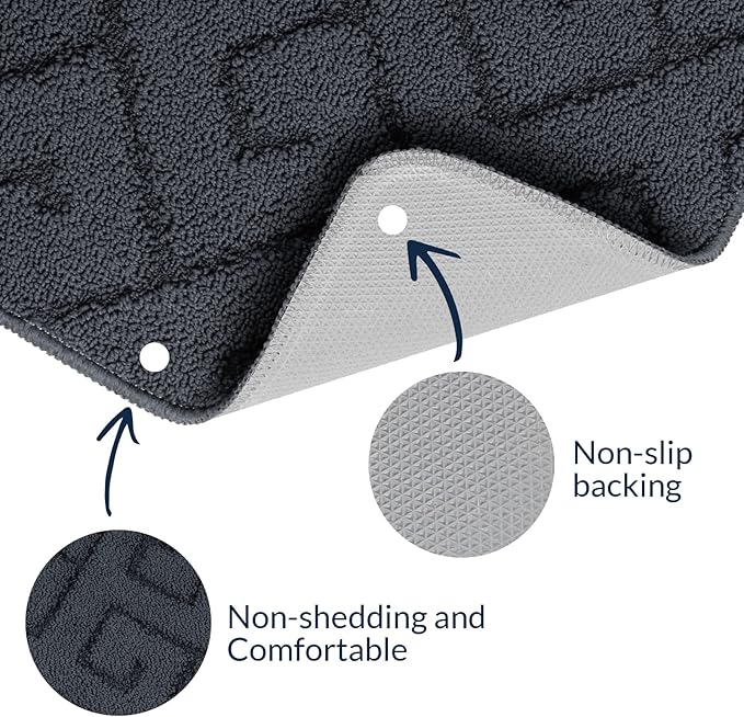 Walensee Indoor Doormat, Front Door Mat for Entrance (24"x35" Grey) Machine Washable Entryway Rug, Non Slip Trapper Door Rugs Absorbent Dirt Low Profile Shoes Scraper Inside Floor Mats for Entry