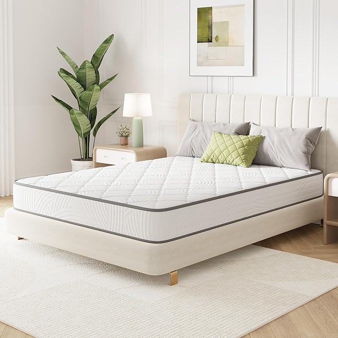 Novilla Queen Mattress, 8 Inch Queen Size Mattress Hybrid with Comfy Support, Bed Mattresses in a Box with Individual Pocket Springs for Motion Isolation & Pressure Relief, Certipur-Us Certified