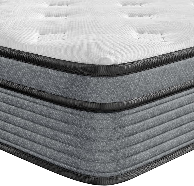 Yaak Queen Mattress 12 Inch, Hybrid Mattress in a Box Queen Size, Individual Pocket Spring Queen Bed Mattress with Breathable Memory Foam, Pressure Relief, Medium Firm Queen Size Mattress 80"x60"x12"