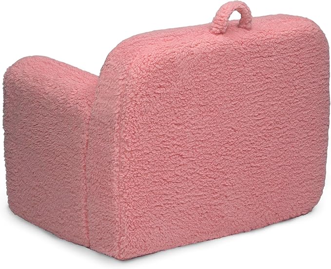 Delta Children Sherpa Cozee Chair - Foam Kids Chair for Ages 18 Months and Up, Rose