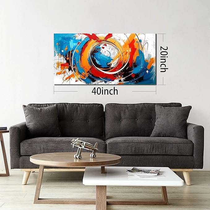 Abstract Canvas Art Wall Decor for Living Room - Colorful Abstract Bedroom Wall Decor Above Bed - Modern Pictures Wall Art for Office Size 20" x 40"