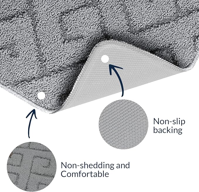 Walensee Indoor Doormat, Front Door Mat for Entrance (32"x48"Light Grey) Machine Washable Entryway Rug, Non Slip Trapper Door Rugs Absorbent Dirt Low Profile Shoes Scraper Inside Floor Mats for Entry