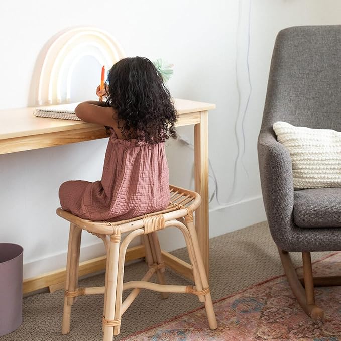 Max & Lily Solid Wood Desk, 40 Inches, Natural