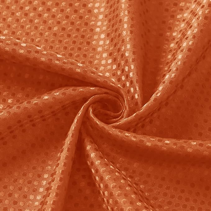 3 in 1 Shower Curtain Set, Burnt Orange Waffle Shower Curtain and PEVA Liner Set with 12 Stainless Steel Shower Curtain Hooks, Waterproof Shower Curtains for Bathroom, 72 W x 72 H