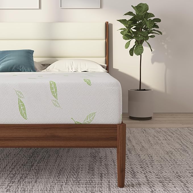 NapQueen Full Size, 12 Inch Anula Green Tea Infused Memory Foam Mattress, Bed in a Box, CertiPUR-US Certified Mattress
