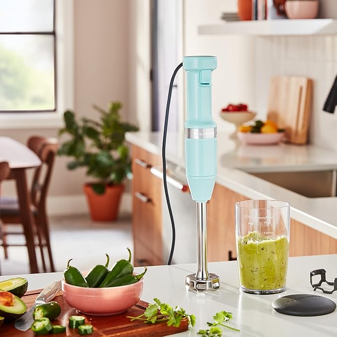 KitchenAid Variable Speed Corded Hand Blender KHBV53, Ice Blue