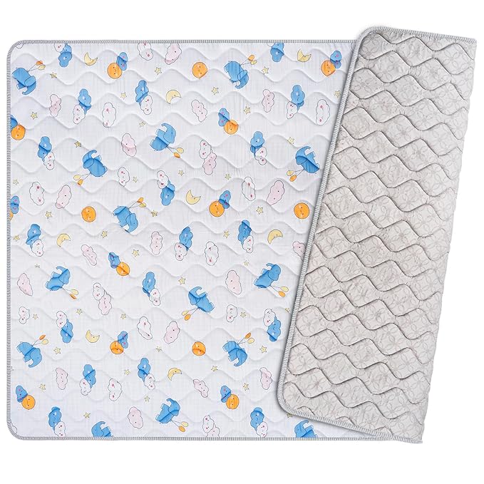 Baby Play Mat 79’’ x 71’’ Soft Baby Floor Mat Thicker Foam Play Mat for Babies,Toddlers, Foldable Baby Playpen Mat Crawling Mat,Elephant Design