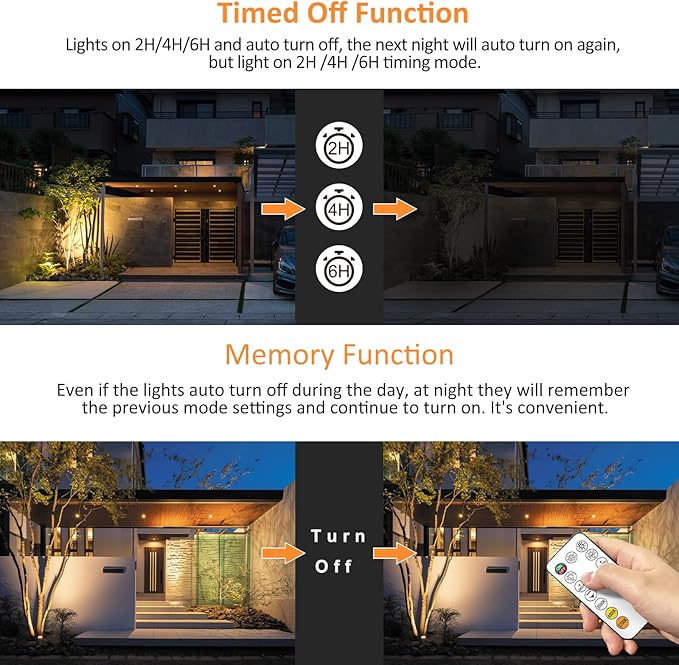 MEIHUA Solar Spot Lights Outdoor Garden, 4 in 1 2700K/4000K/6500K Adjustable LED Solar Powered Spotlight, IP66 Waterproof Solar Landscape Spotlights 3 Brightness for Garden Pathway Yard Tree
