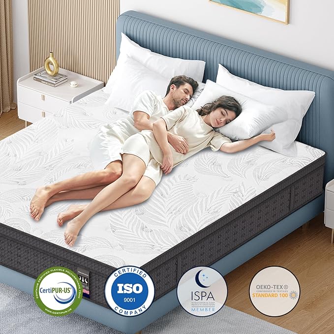 Twin Mattress 14 Inch,Memory Foam Mattress with Pocket Spring, Soft & Comfortable Medium Plush, Motion Isolation, Pressure Relief, CertiPUR-US Certified (75"*39"*14")