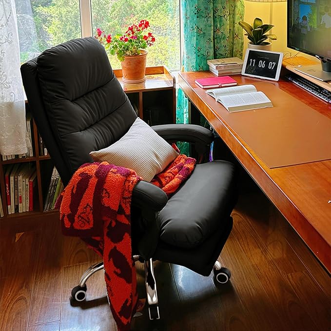 Office Chair with Retractable Footrest, Heavy-Duty Ergonomic Chair, Adjustable Height High Back Computer Gaming Chairs