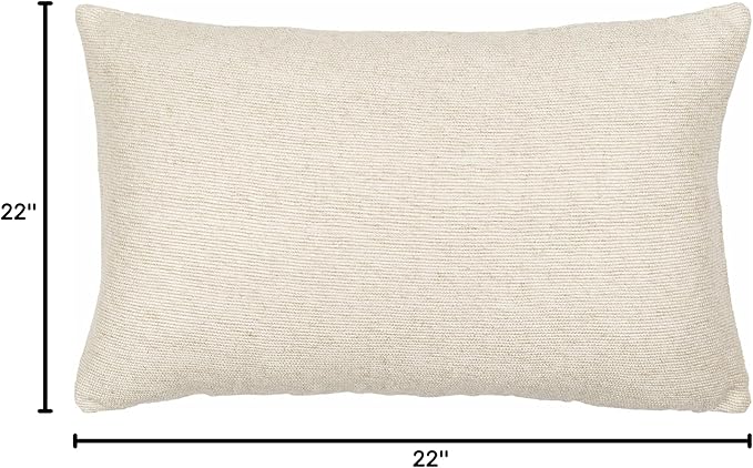 Hauteloom Oaqui Decorative Throw Pillow - Sofa Couch Cushion Cover - Boho Farmhouse Square Pillow Cover - Viscose - Cream