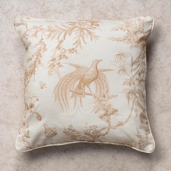 Maison d' Hermine Decorative Pillow Covers 20x20 Inch Square 100% Cotton Throw Pillow Covers with Invisible Zipper Cushion Case for Living Room Couch, Chair, Sofas, Bedroom, Home (Paradise - Almond)