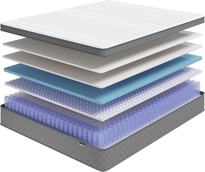 Firm Queen Mattress, 12 Inch Queen Bed Mattress in a Box,Cooling-Gel Memory Foam&Pocket Spring Hybrid, CertiPUR-US Certified, Firm