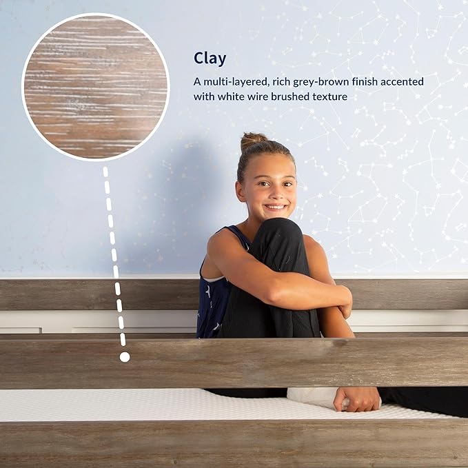 Max & Lily Solid Wood Desk, 47 Inches, Clay