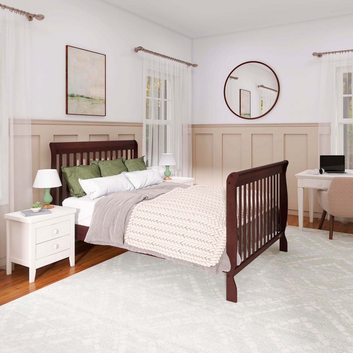 Dream On Me Ashton 4-in-1 Convertible Crib in Espresso, Greenguard Gold, JPMA Certified, Non-Toxic Finishes, Features 4 Mattress Height Settings, Made of Solid Pinewood