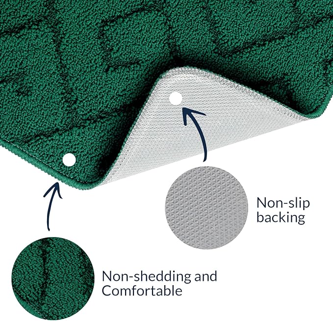 Walensee Indoor Doormat, Front Door Mat for Entrance (20"x32" Green) Machine Washable Entryway Rug, Non Slip Trapper Door Rugs Absorbent Dirt Low Profile Shoes Scraper Inside Floor Mats