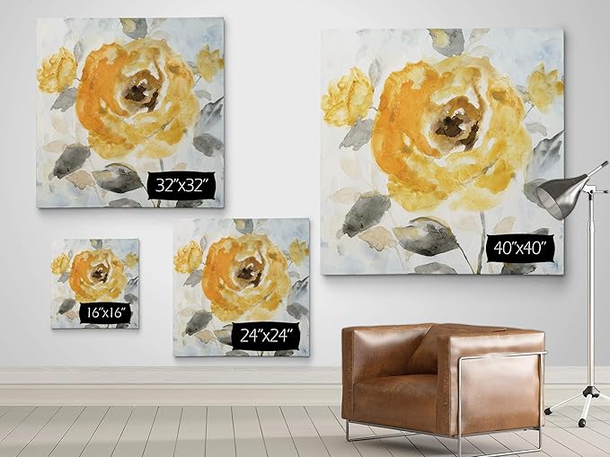 Wexford Home Honey Rose II-Canvas Prints Wrapped Gallery Wall Art | Stretched and Framed Ready to Hang 32X32