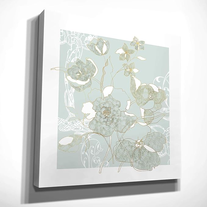 Wexford Home Filigree Floral II Gallery Wrapped Canvas Wall Art, 24x24,