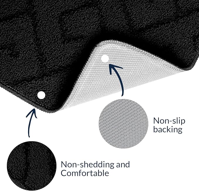 Walensee Indoor Doormat, Front Door Mat for Entrance (36"x59" Black) Machine Washable Entryway Rug, Non Slip Trapper Door Rugs Absorbent Dirt Low Profile Shoes Scraper Inside Floor Mats