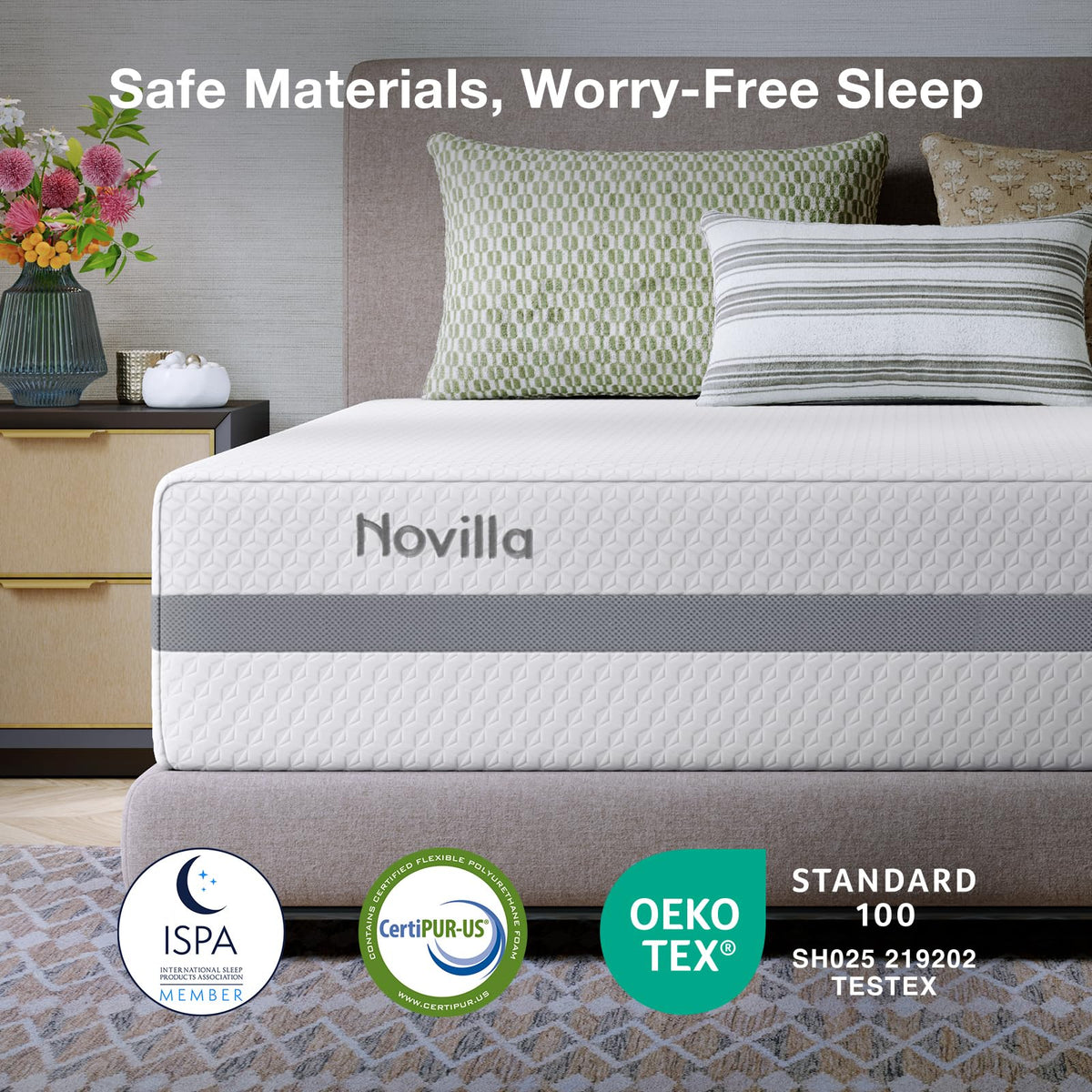 Novilla California King Mattress, 12 Inch NanoGEL™ Memory Foam Mattress
