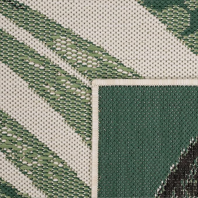 Paco Home Outdoor Rug Beige Green with Floral Palm Leaf Design Waterproof, Size: 7'10" x 11'2"