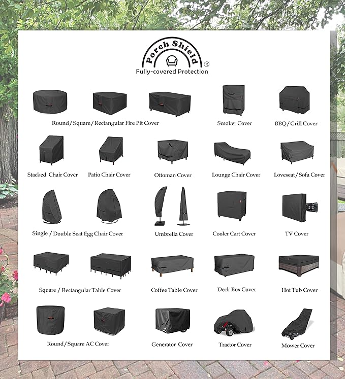 Porch Shield 40 Inch Electric Smoker Cover for Masterbuilt Smoker, Waterproof Heavy Duty Outdoor Smoker Grill Covers 24W x 18D x 40H inch, Black