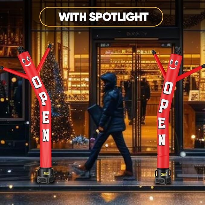 7FT Air Inflatable Waving Tube Man Set with Blower & Wheel, Air Puppet Dance Artist for Mall Opening, Amusement Park, Outdoor Decoration,New Open