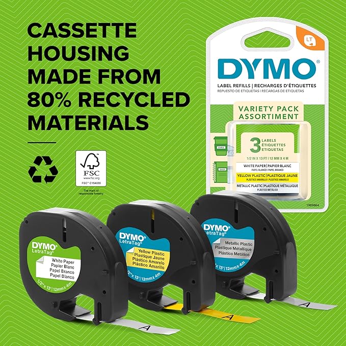 DYMO LetraTag 200B Bluetooth Label Maker | Compact Label Printer | Connects Through Bluetooth Wireless Technology to iOS and Android | Includes 1 White Paper Label Tape | Daydream Blue