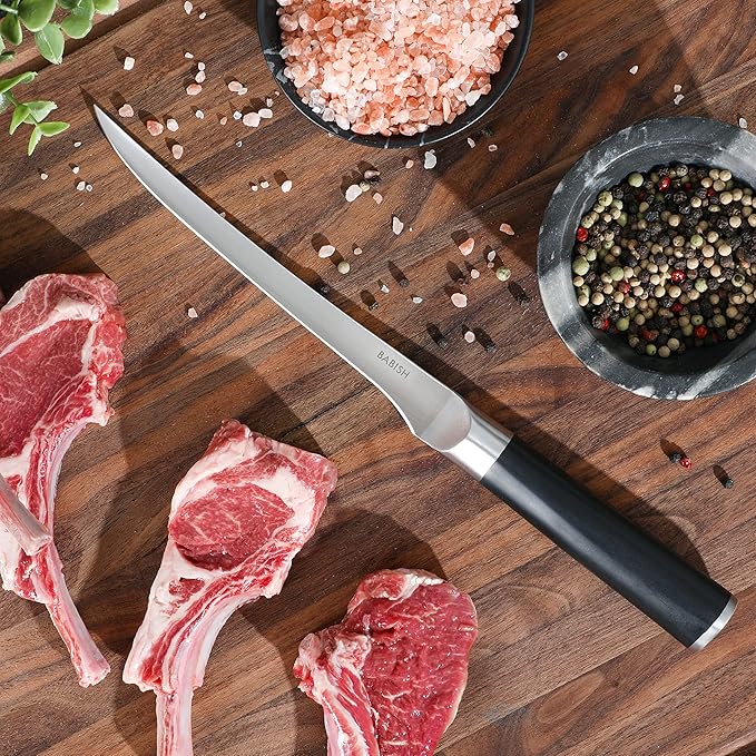 Babish High-Carbon 1.4116 German Steel Cutlery, 8-Inch Boning Kitchen Knife