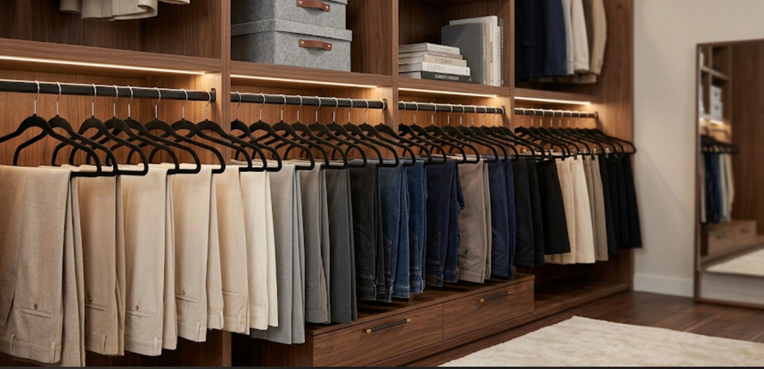 Space-Saving Non-Slip Pants Hangers for a Neater Closet