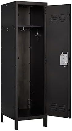 STANI Metal Locker, Metal Cabinet for Home Office, Storage Locker with Doors and Shelves, Lockable File Organizer Coat for Gym, School, Office