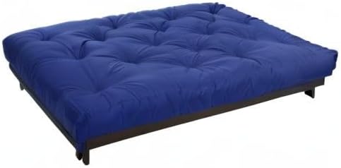 Mozaic Full Size 8-Inch Cotton Twill Gel Dual Memory Foam Futon Mattress, Blue