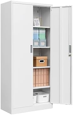 Storage Cabinet, 72 Inch Tall Metal Storage Cabinet with Doors and Shelves,Heavy Duty Metal Cabinet, Pantry Cabinets for Kitchen Storage, Garage Cabinet for Living, Dining Room.