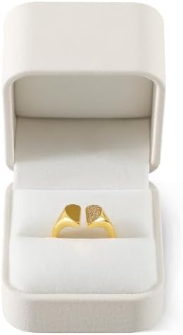 Ring Box Wedding Day, Leather Wedding Ring Box,Premium Engagement Ring Holder,Luxury Ring Display Case,White Jewelry Box