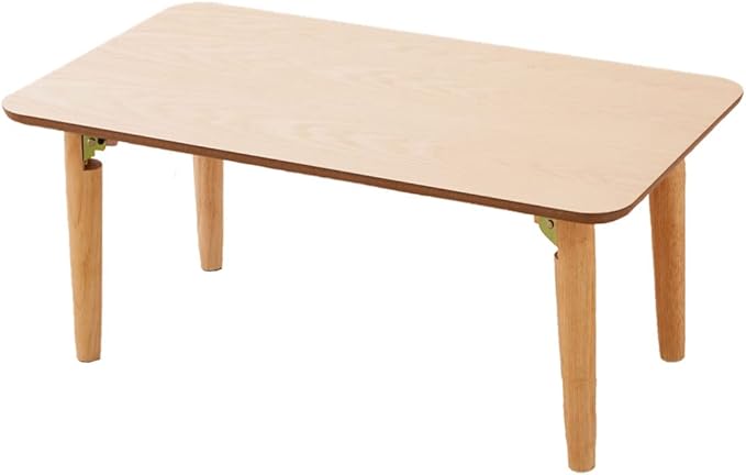 EMOOR Wood Folding Coffee Table Rectangle Medium (17.7"x31.5") Natural, Floor Sitting Low Table Small Space Minimalist Japanese Tatami Room
