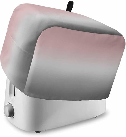 Toaster Cover 4 Slice Pink and Grey Ombre Toaster Oven Cover with Pockets Gradient Gradual Color Dustproof Bakeware Protector Small Kitchen Appliance Dust Covers and Fingerprint Protection for Women