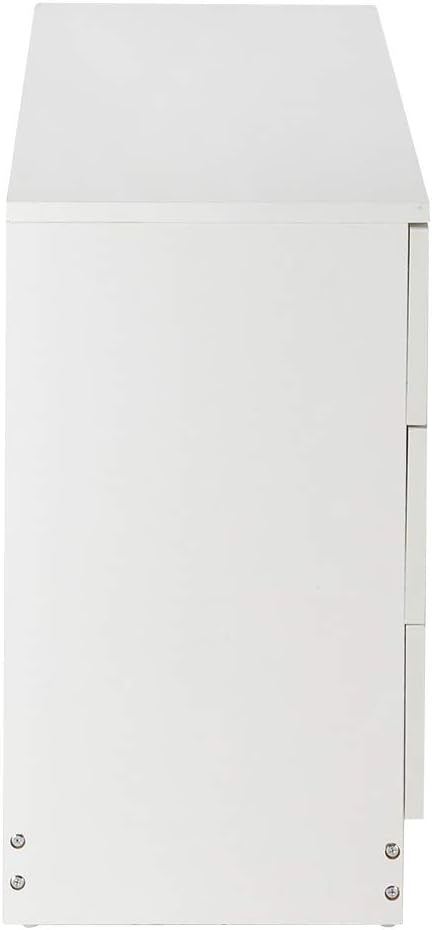 White Night Stand, Bedside Table/Nightstand with 3 Drawers, Compact Side Table for Bedroom, College Dorm & Living Room, Wooden End Table Bedroom