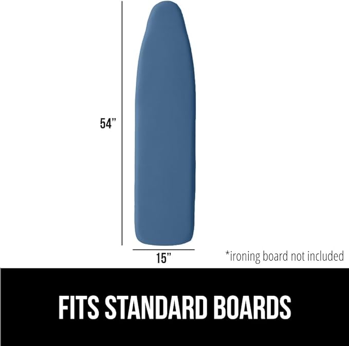 The Original GORILLA GRIP Ironing Board Cover, Silicone Coating, Full 54x15 Inch Size Scorch Resistant Padding, Elastic Edge, Heavy Duty Covers Standard Boards, Hook and Loop Fastener Strap, Navy