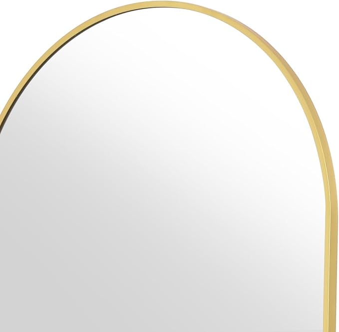 Koonmi 35"x78" Arched Full Length Mirror, Gold Large Floor Mirror with Aluminum Alloy Frame Standing Hanging or Leaning Wall-Mounted Mirror for Living Room and Bedroom