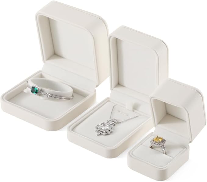 Ring Boxes, Leather Ring Jewelry Box,Ivory Ring Box For Jewellery Store，Luxury Jewelry Gift Box，Premium Ring Holder Box