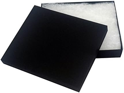 TheDisplayGuys - 100-Pack #53 Cotton Filled Cardboard Paper Jewelry Boxes Gift Case - Matte Black (5.4" x 3.9" x 1.0") - for Shipping or Storage