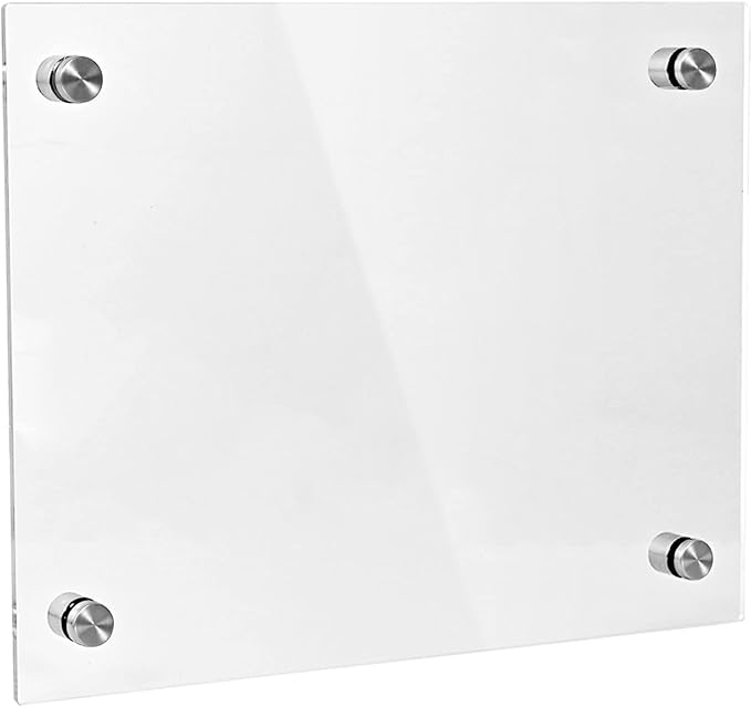 iCAGY Clear Acrylic Dry Erase Board for Wall - Small Wall-Mounted Whiteboard for Office Home and Kids - Sleek Design, Easy Installation, Rounded Corner, 12" x 16", Clear