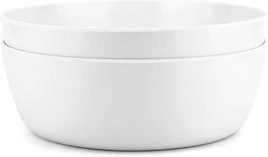 KOXIN-KARLU 11-inch Melamine Mixing and Serving Bowls, set of 2 White